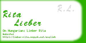 rita lieber business card